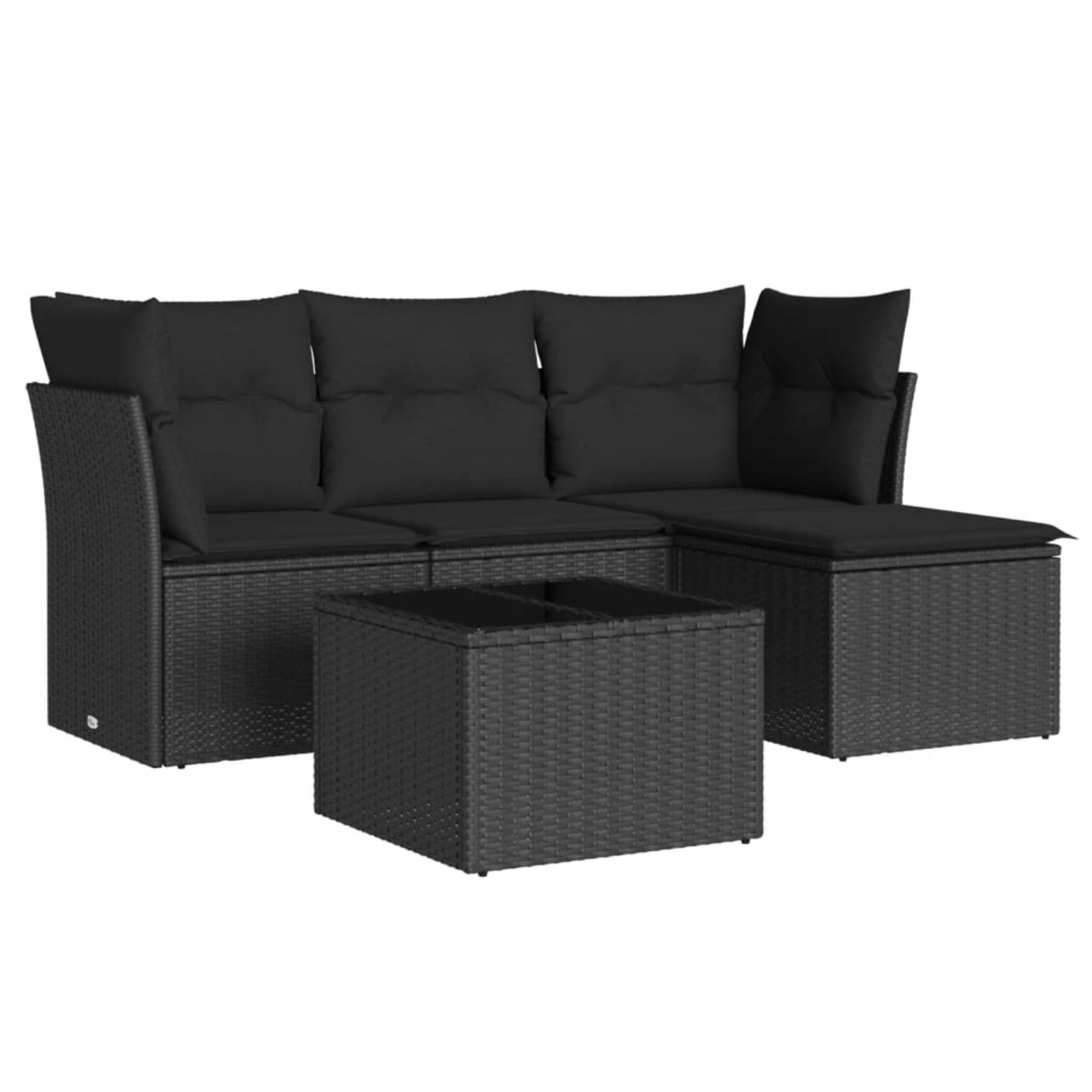 vidaXL 5-tlg Garten-Sofagarnitur mit Kissen Schwarz Poly Rattan Modell 63 günstig online kaufen