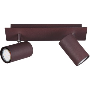 Rostfarbiger Trio Strahler Marley mit 2 Spots, individuell ausrichtbar. Ideal für Wohn- und Schlafbereich.