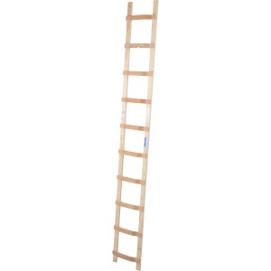 Krause Dachleiter aus Holz mit 10 Sprossen für sichere Montagearbeiten auf dem Dach.