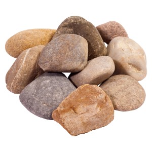 Buntkies Rhein, gemischte Farben, 50-150mm, 25kg Sack. Zierkies für Garten und Haus.