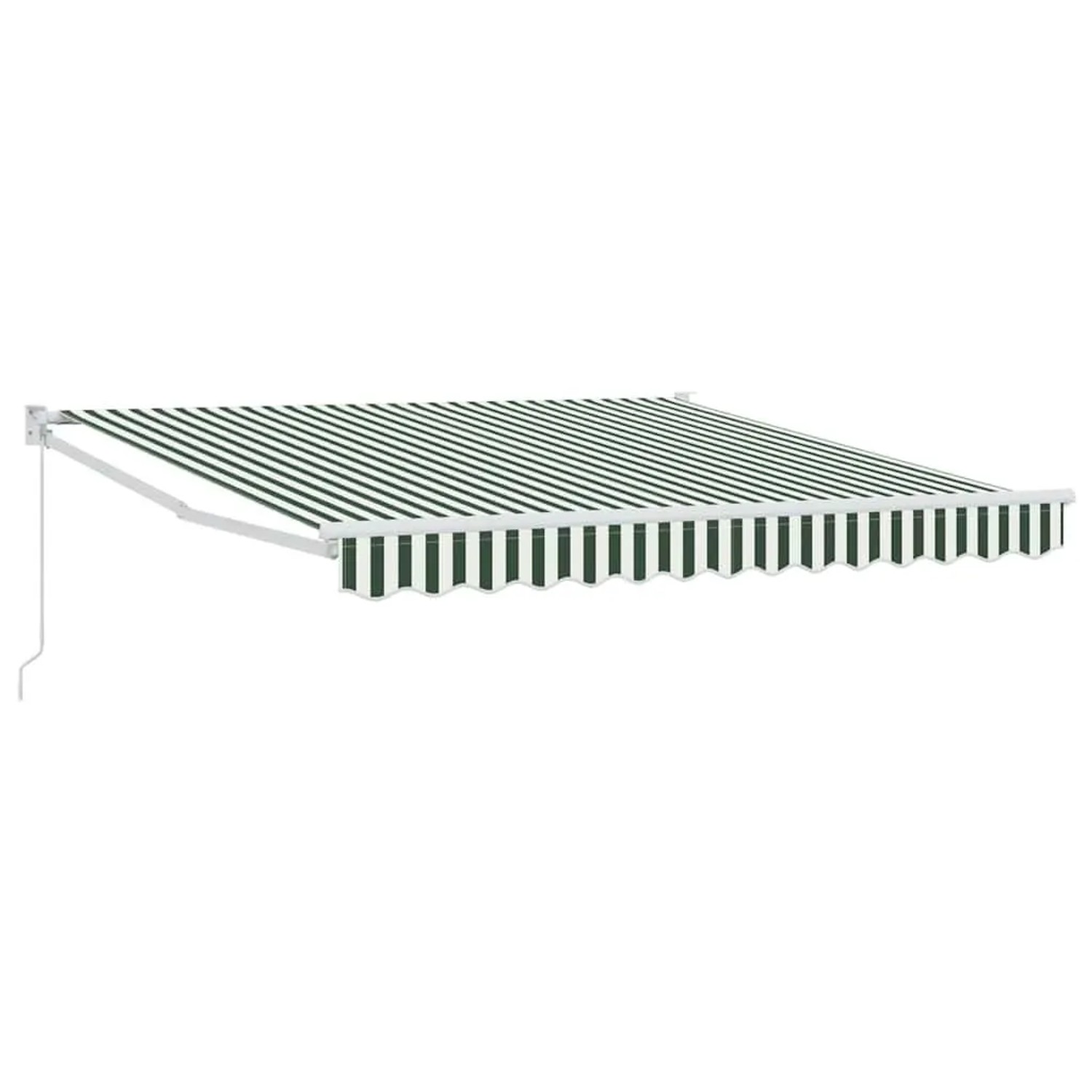 vidaXL Einziehbare Markise Grün und Weiß 350 x 250 cm 3330473