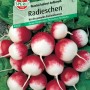 Sperli Radieschen „Rundes halbrot-halbweiß“: Saatgut mit rot-weißen Radieschen auf der Packung.