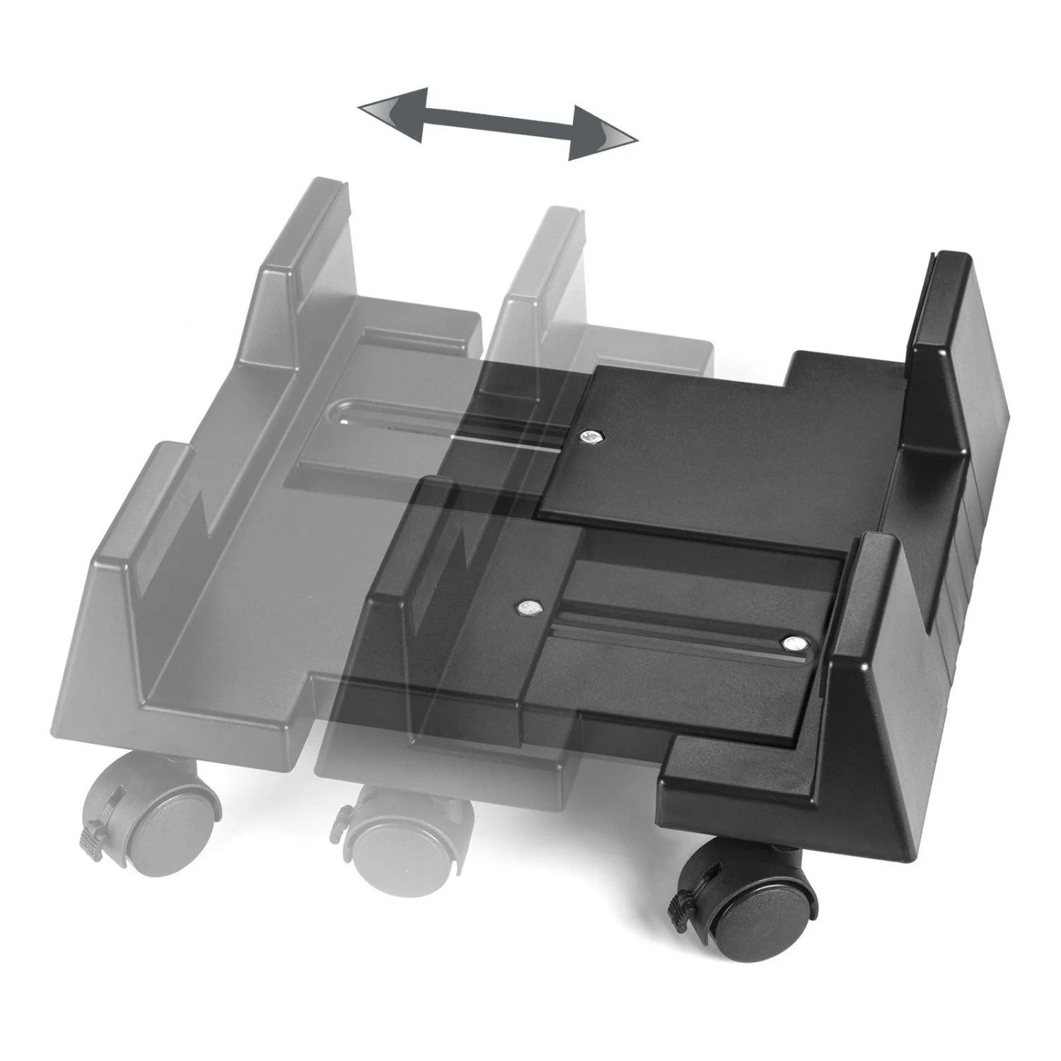 SOTECH Computerständer PC Ständer Rollbar und Verstellbar Schwarz_2