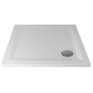 Quadratische, extraflache, weiße Breuer Duschwanne Flat Line Design, 80x80 cm mit Ablauf.
