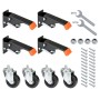 HMF 6750 Schwerlastrollen Absenkbar für Werkbank 4 Stück 76 mm bis 400 kg Schwarz_5