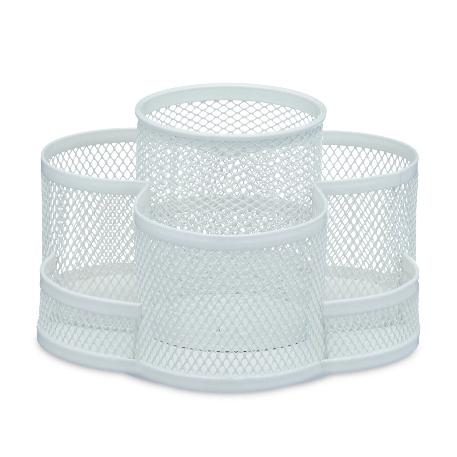 Relaxdays Stiftehalter Stahl Weiß Drehbar 10,5 cm x 16 cm x 17 cm 450 g