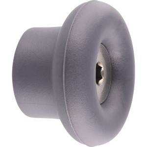 Grauer Wagner Wandhaken Hooks4home Dot, Ø 40 mm, aus Elastomer und Stahl.