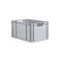Graue Eurobox 65L mit Scharnierdeckel, PROREGAL Aufbewahrungsbox für Lager & Transport.