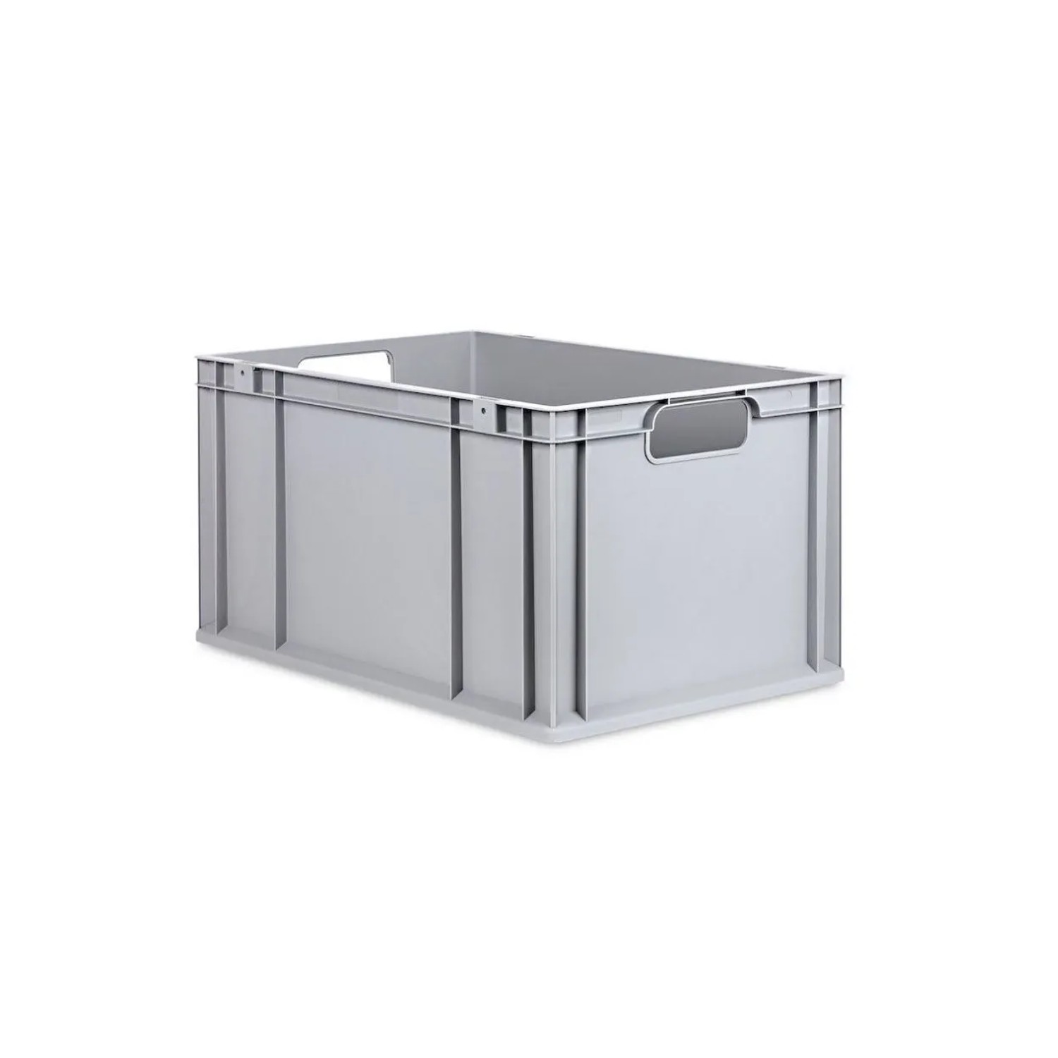 Graue Eurobox 65L mit Scharnierdeckel, PROREGAL Aufbewahrungsbox für Lager & Transport.