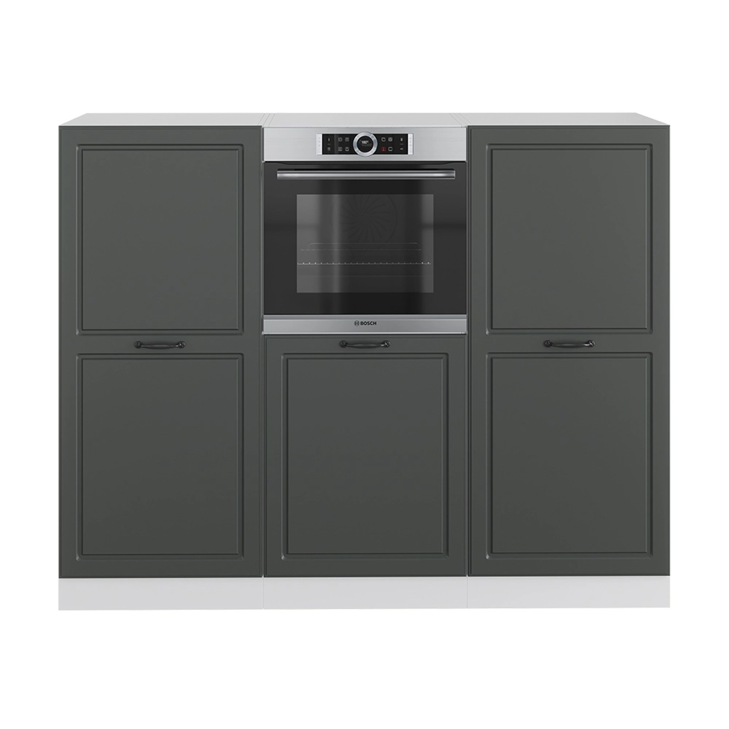 Vicco R-Line Küchenblock Anthrazit Landhaus/Weiß 180 cm ohne Arbeitsplatte günstig online kaufen
