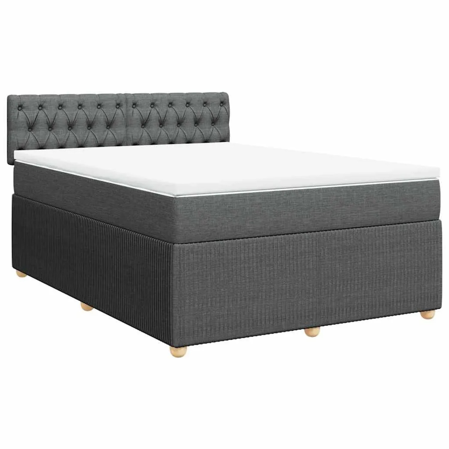 vidaXL Boxspringbett mit Matratze Dunkelgrau 140x190 cm Stoff 3287459 günstig online kaufen