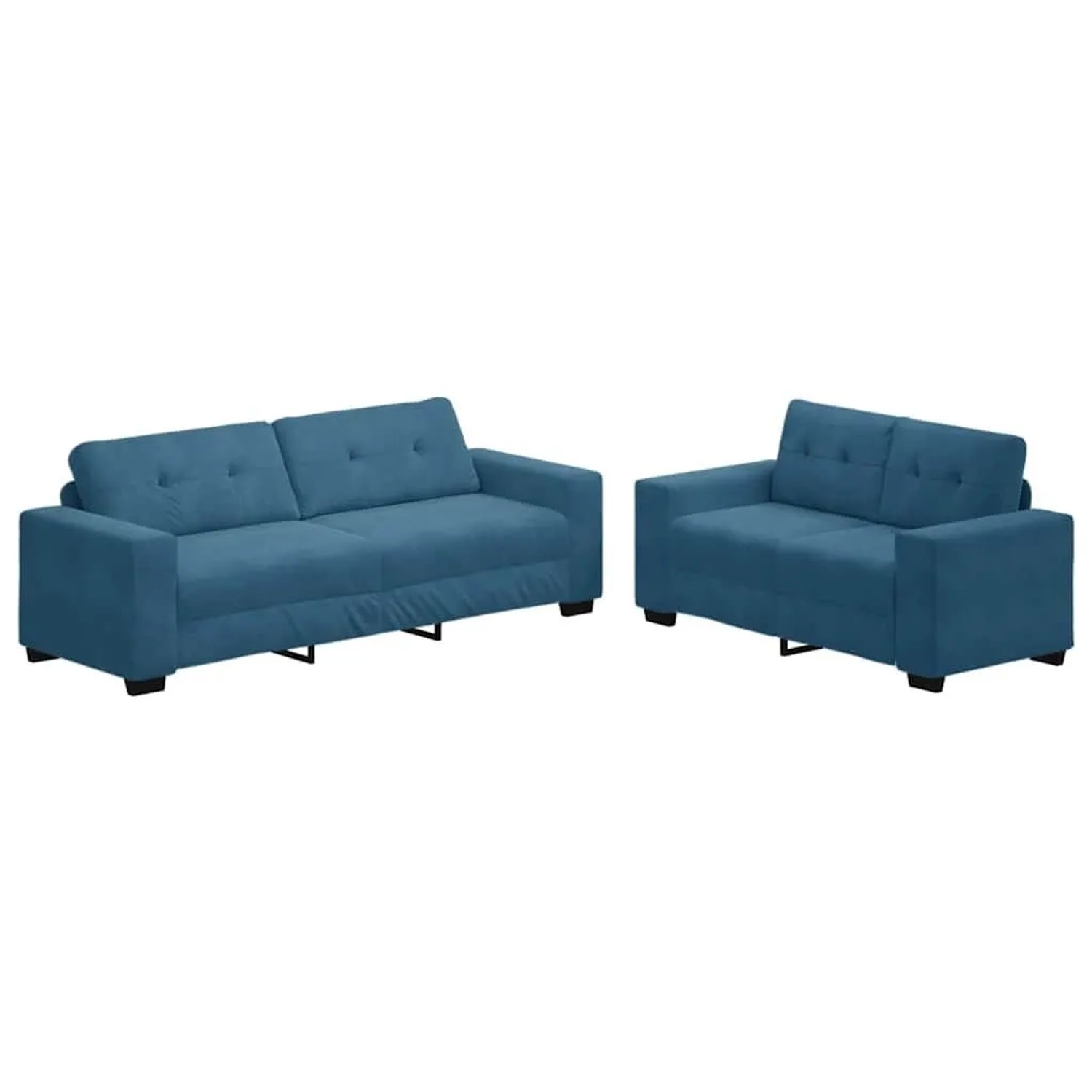 vidaXL Sofa Set 2-Tlg Blau 221 x 78 x 80 cm Samt 3324730