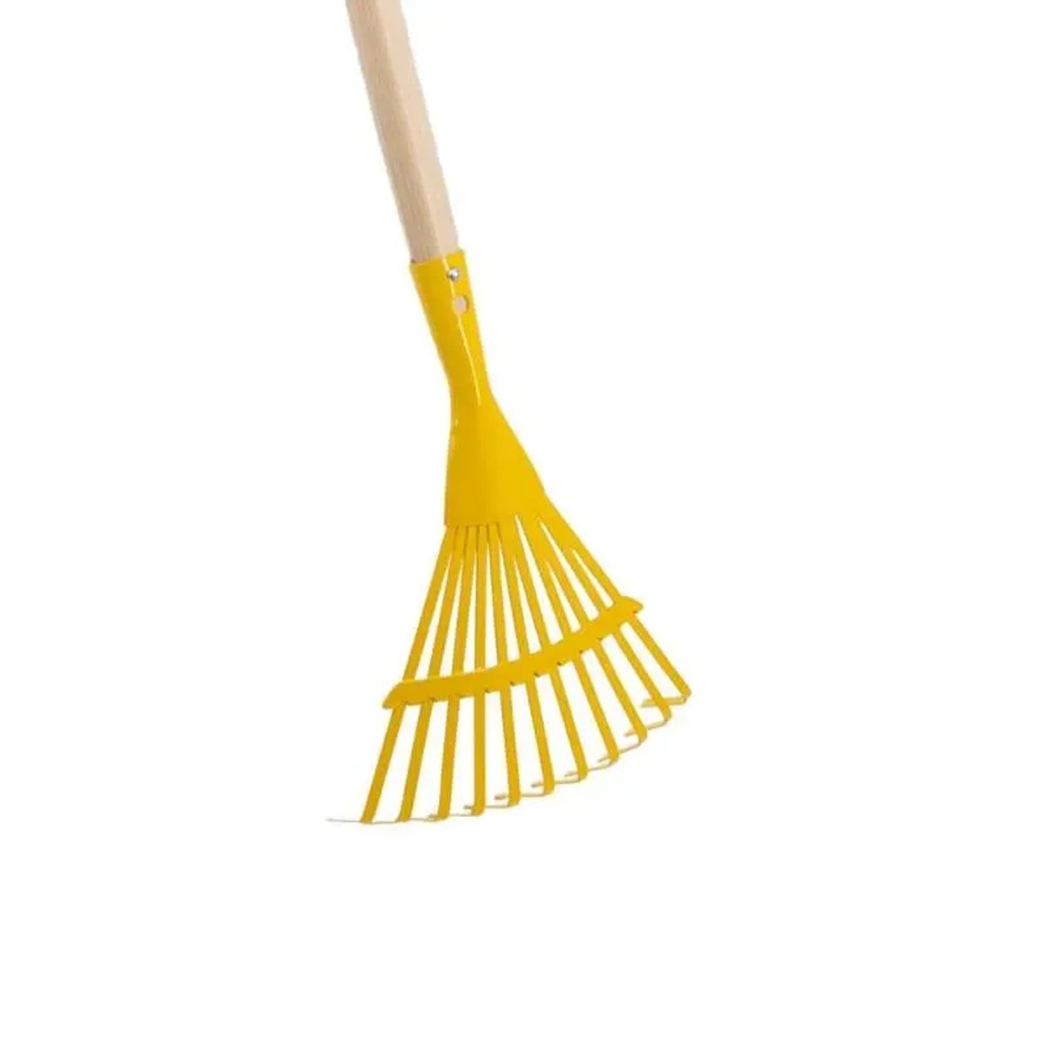 Galaflor Kinderlaubbesen, gelb, mit Holzstiel. Gartengerät für Kinder ab 3 Jahren.