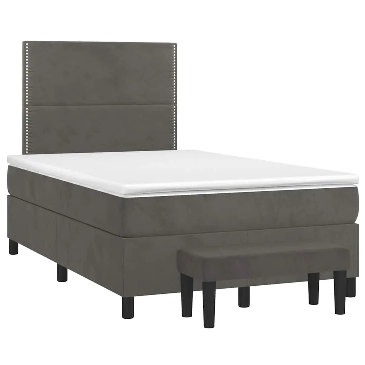 vidaXL Boxspringbett mit Matratze Dunkelgrau 120x190 cm Samt 3270464 günstig online kaufen