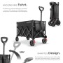 Tectake Bollerwagen Rollrider, faltbar, mit Kunststoffrädern, 120L, schwarz. Ideal für Camping & Freizeit.