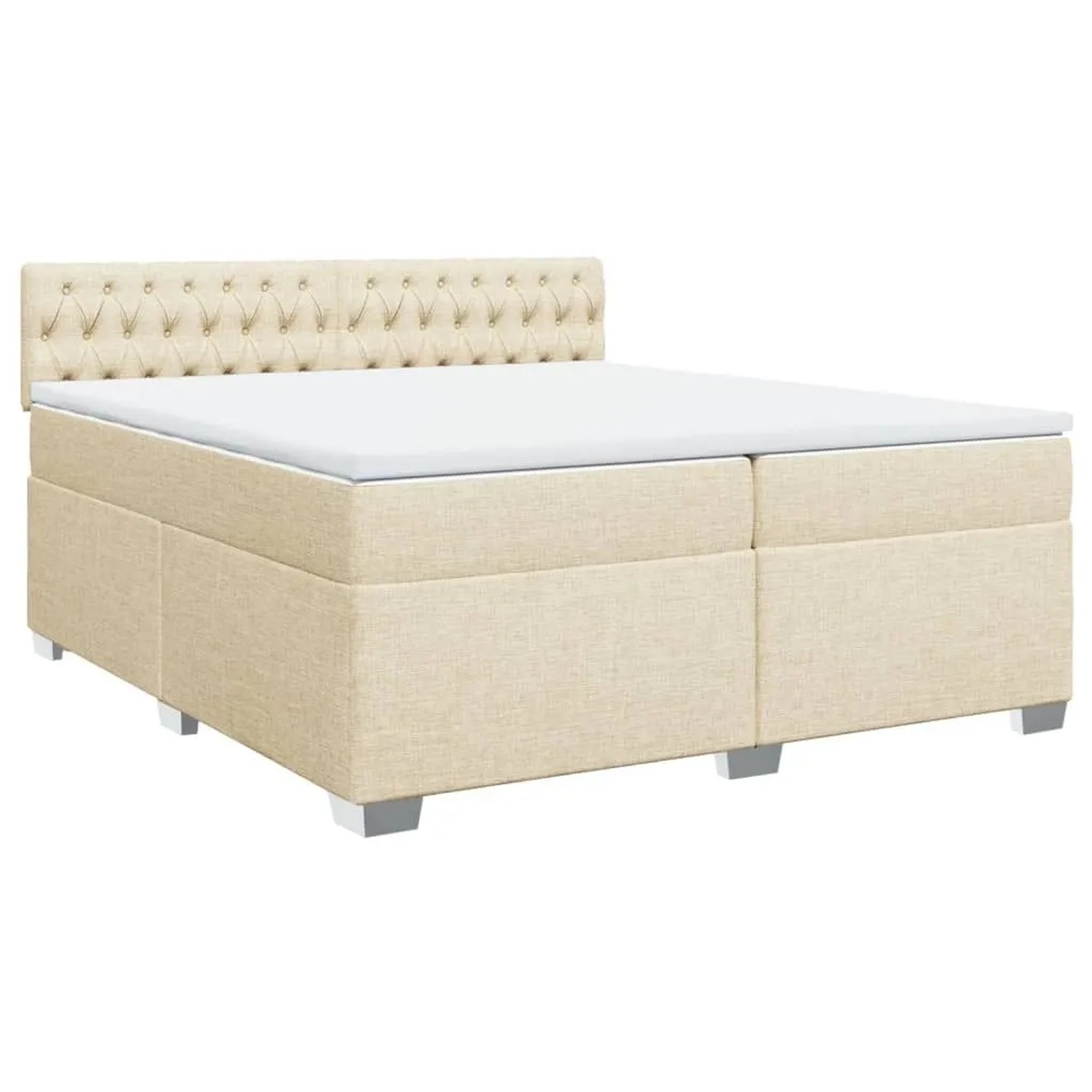 vidaXL Boxspringbett mit Matratze Creme 200x200 cm Stoff 3288307 günstig online kaufen