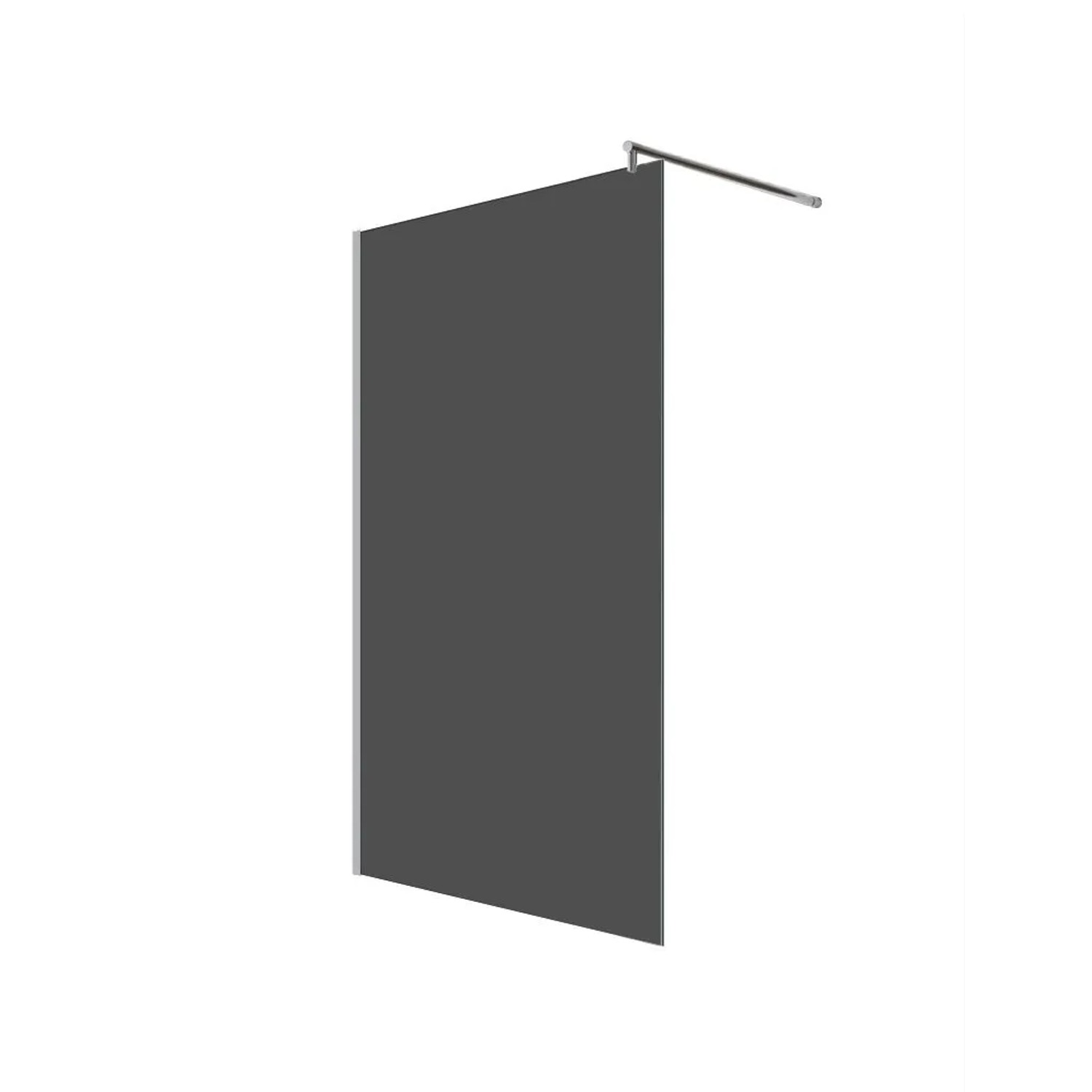 Glaszentrum Hagen 100x200cm Walk in Duschwand Grauglas - Rundhalter