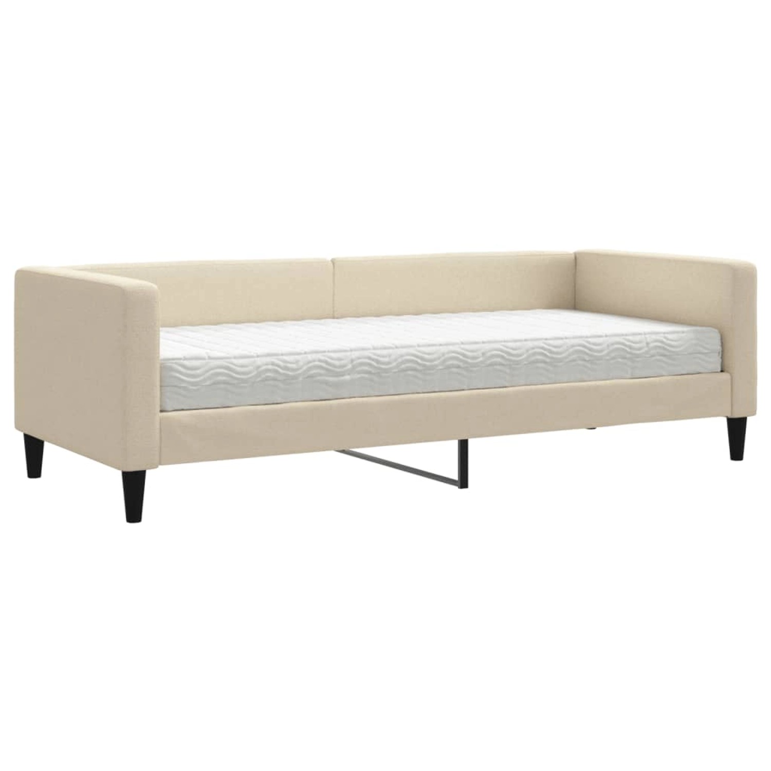 vidaXL Tagesbett mit Matratze Creme 80x200 cm Stoff1846748