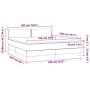 vidaXL Boxspringbett grau 180x200 cm mit Matratze und Kopfteil, Maßeinteilung.