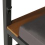 Detailansicht: Dunkelgraue MCW Lounge-Gartenliege M63 mit Ablage und Polster.