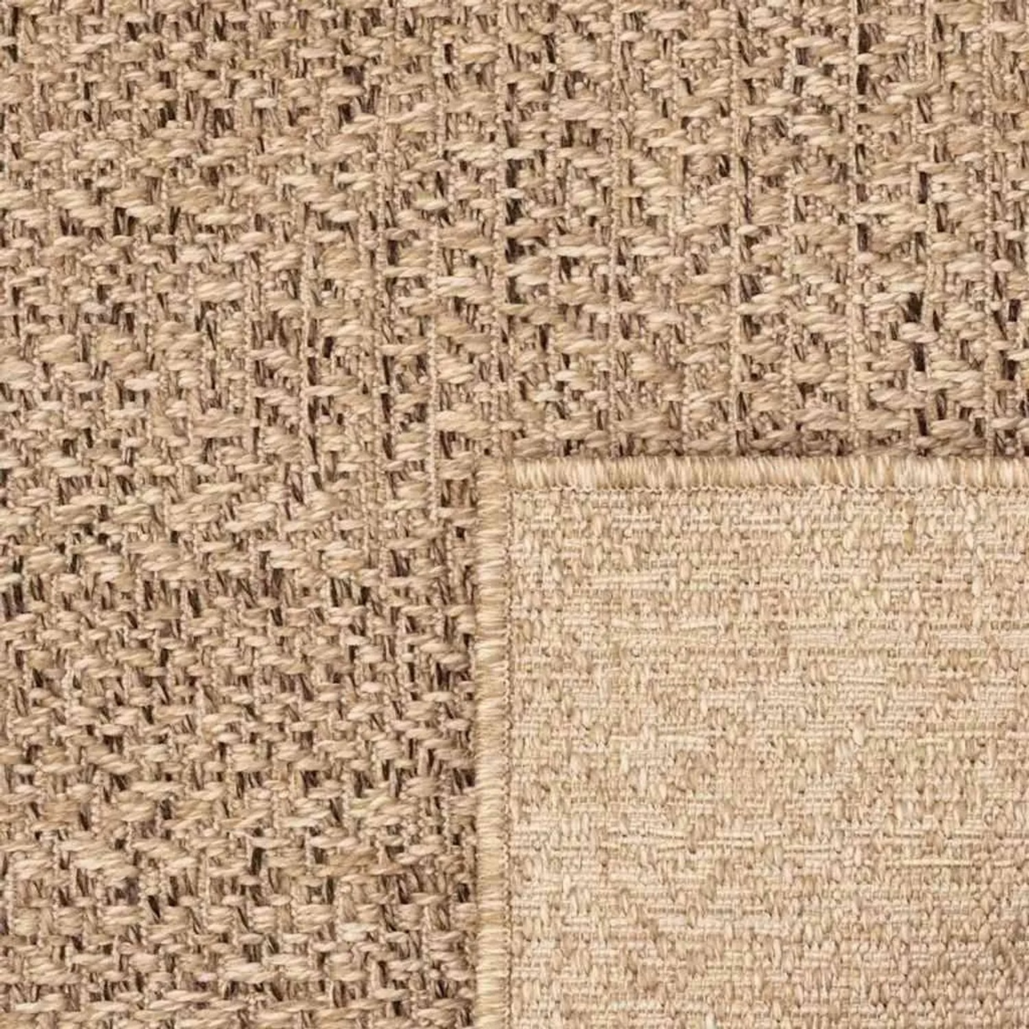 vidaXL ZIZUR Outdoor-Teppich in Jute-Optik, beige, gewebte Struktur, für Innen- & Außenbereich.