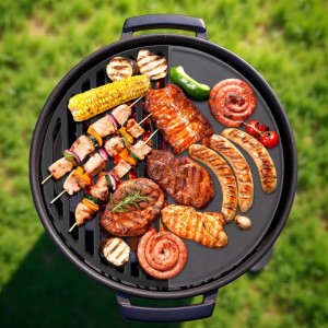 Wiltec 2X Gusseisen Grillrost Und Grillplatte Grill Rost Grillzubehör Bbq Gussrost