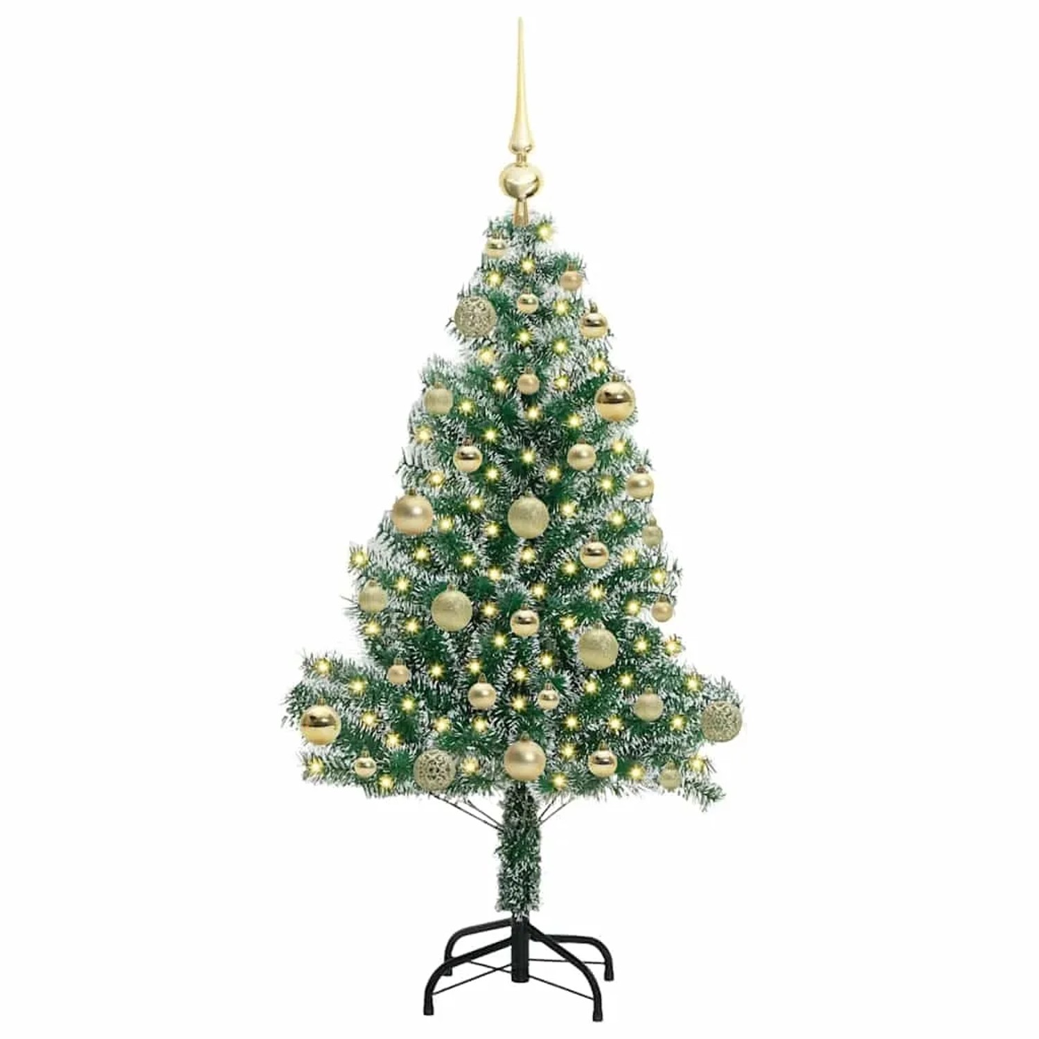 vidaXL Künstlicher Weihnachtsbaum Beschneit mit LED Licht 120 cm 3396801