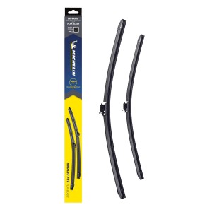 Michelin Scheibenwischer Set Multi Fit MF6053 mit zwei Flat-Blade-Wischern und Verpackung.