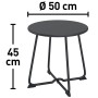 Beistelltisch des Balkonmöbel-Sets Patterson, Stahl, schwarz, Ø 50 cm, Höhe 45 cm.