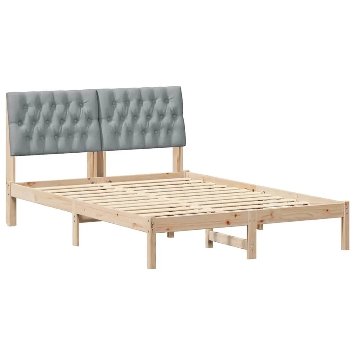 vidaXL Bettgestell mit Gepolstertem Kopfteil Braun 150 x 200 cm 3394393 günstig online kaufen