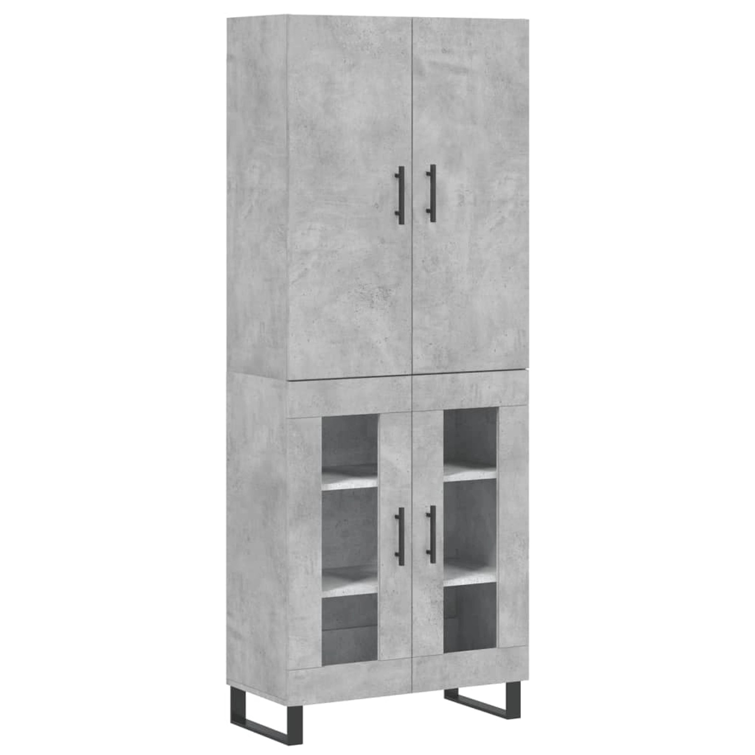 vidaXL Highboard Betongrau 69,5x34x180 cm Holzwerkstoff 3195759 günstig online kaufen