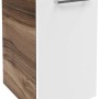Fackelmann Waschtisch-Unterschrank Verona, 35 cm, Nussbaum/Weiß Hochglanz, für Bad & WC.