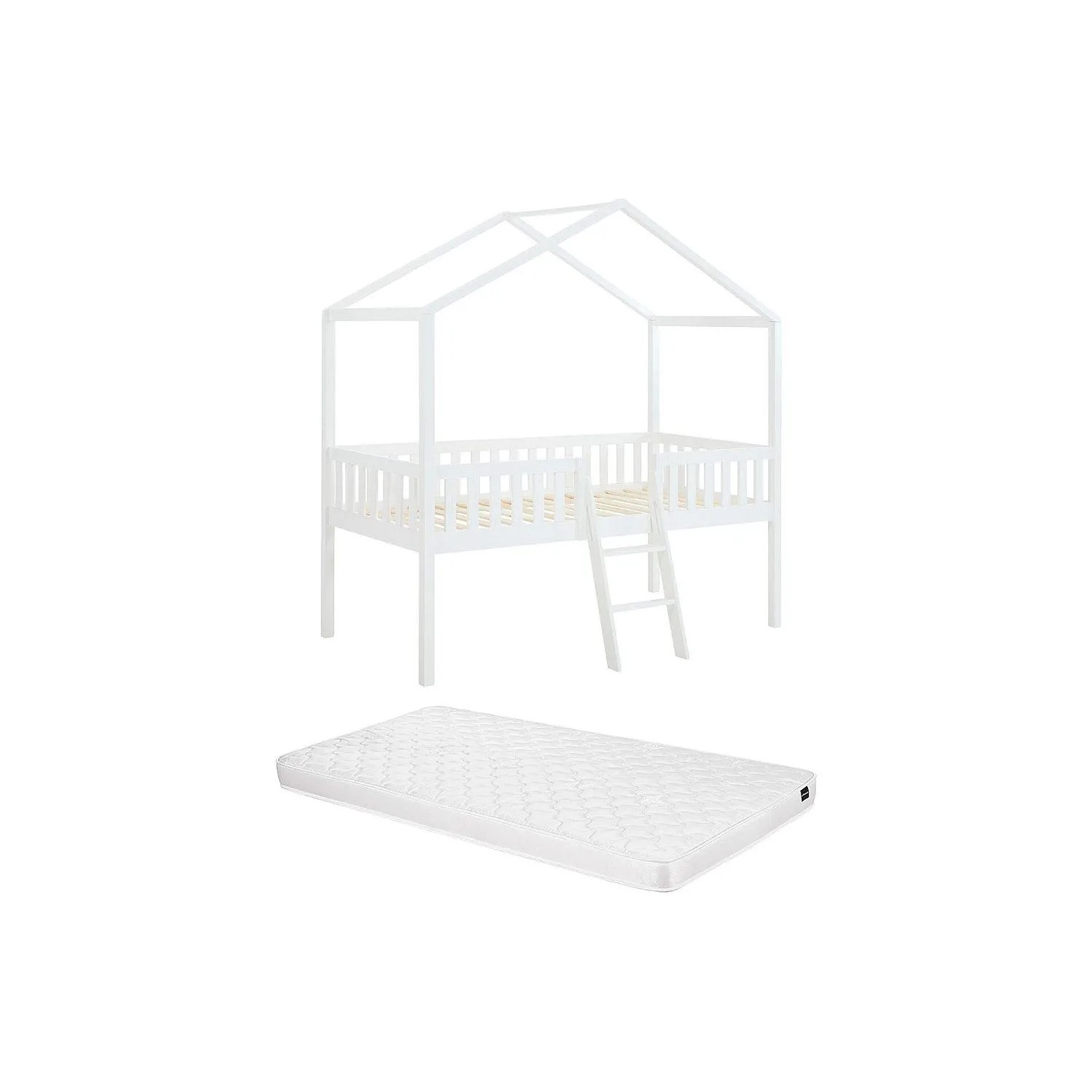 Vente-unique Hausbett Naleny Weiß 197.5 cm