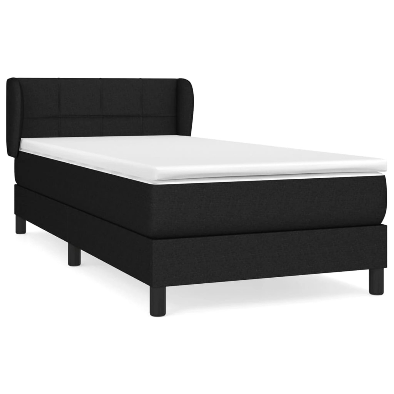 vidaXL Boxspringbett mit Matratze Schwarz 80x200 cm Stoff1378926 günstig online kaufen