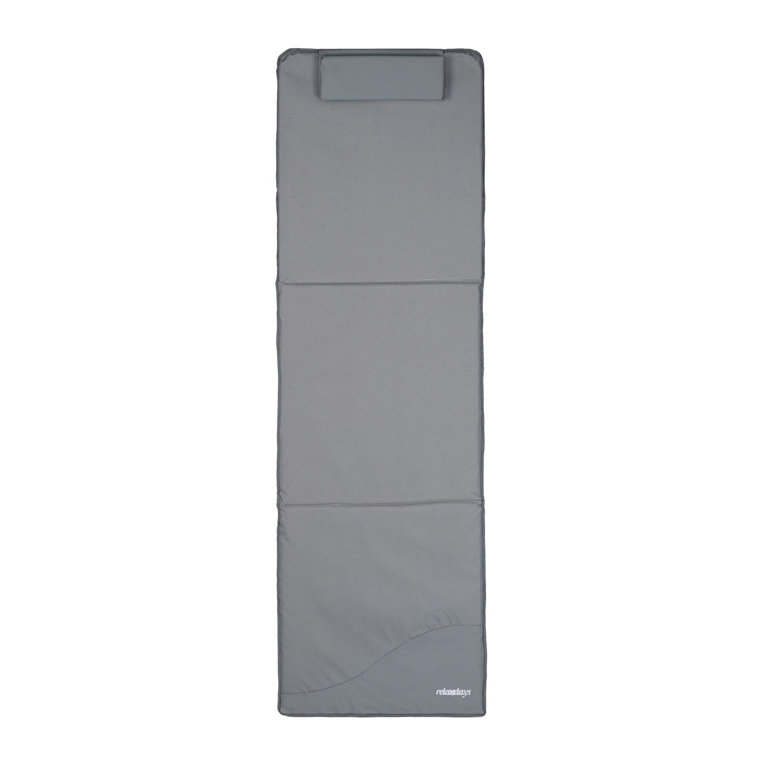 Relaxdays Strandmatte Polyester Stahl Grau Gepolstert Verstellbar mit Sonnenschirm 6 cm x 60 cm x 197 cm 3,4 kg
