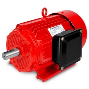 Roter EBERTH Elektromotor 400V, 3kW, 3-Phasen Drehstrommotor für Werkzeugmaschinen und mehr.