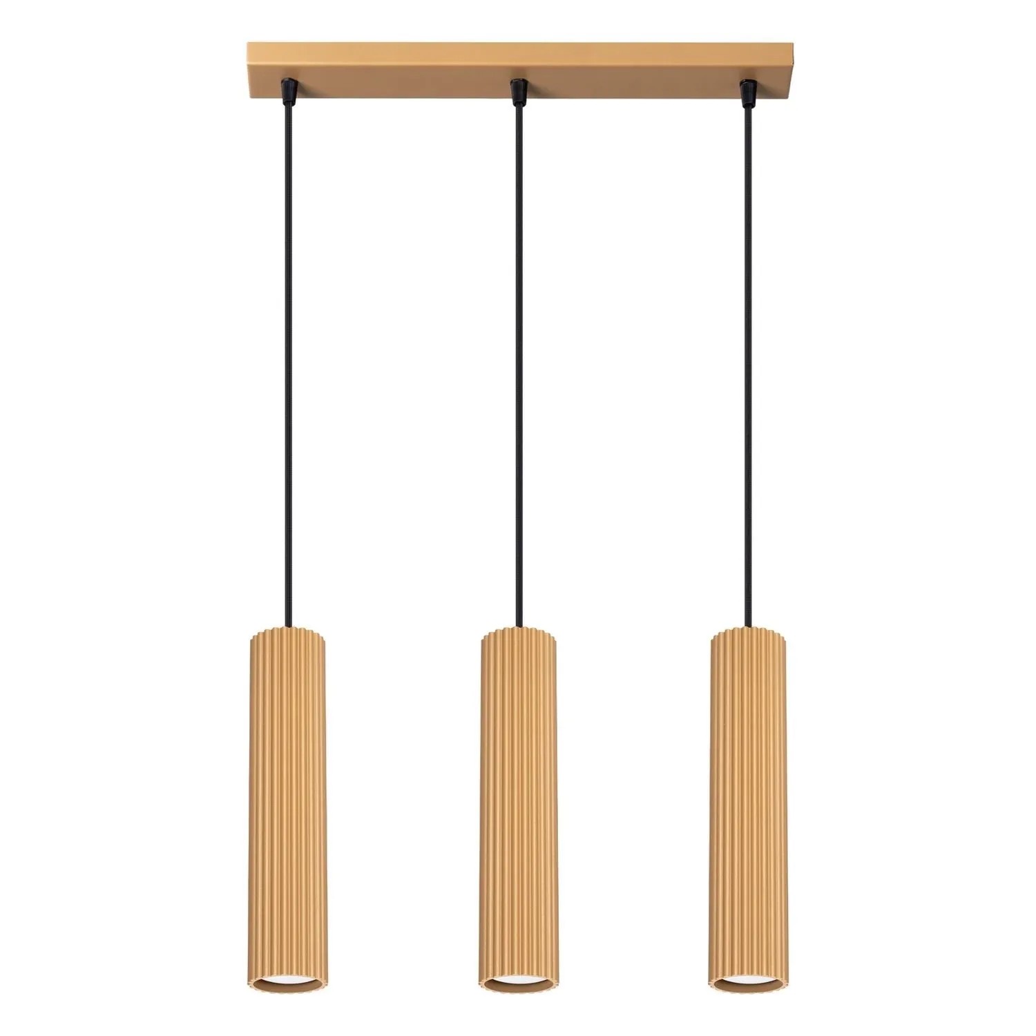 Licht-Erlebnisse Hängelampe In Gold 3-Flammig 45 CM Breit Höhenverstellbar Aluminium GU10 Länglich Modern