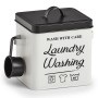 Waschpulverbox Laundry von Zeller Present, Metall, weiß-schwarz, mit Dosierlöffel.