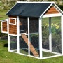 Hühnerstall XL mit Freigehege aus FSC®-Holz, 180x90x145cm, für Hühner und Kleintiere geeignet.