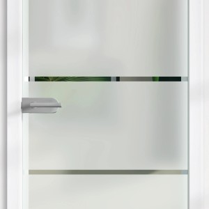 Glasdrehtür mit Siebdruck Dekor 36/15, ESG Floatglas, DIN Rechts. Glastür für mehr Licht im Raum.