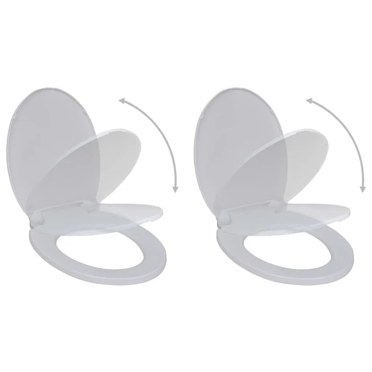 vidaXL Toilettensitze mit Absenkautomatik 2 Stk Kunststoff Weiß 275927