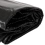 Schwarze, gefaltete Pool-Abdeckung aus PE-Folie, 400 µm, mit wärmeisolierender Blasenstruktur.