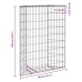 furnicato Gabionen-Hochbeet in Trapezform, verzinkter Stahl, 80x20x100 cm.
