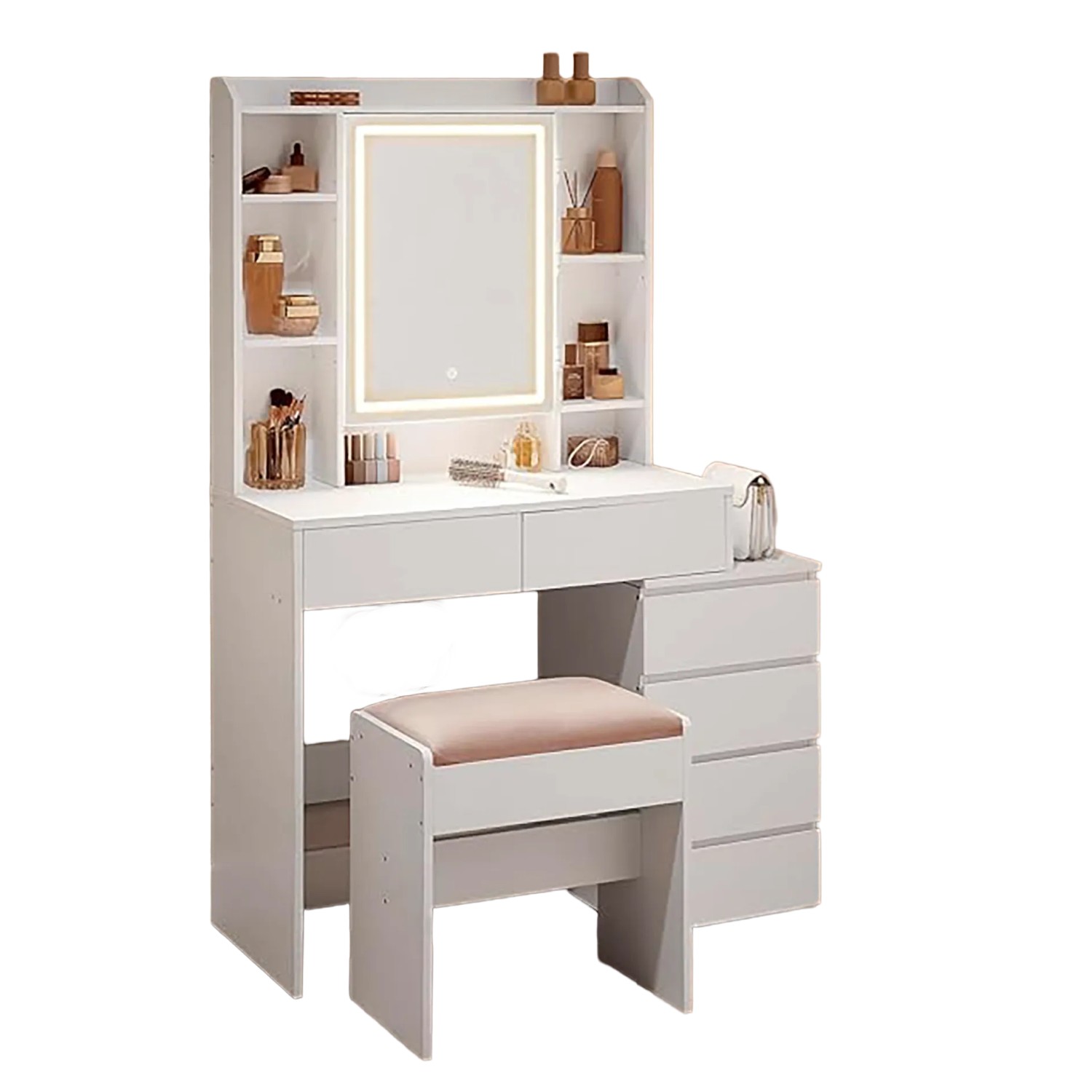 Songmics Schminktisch Kailyn mit Schubladenschrank Weiß günstig online kaufen