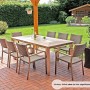 Rechteckiger Garden Pleasure Gartentisch FLORENCE, champagnerfarben, 100x192 cm. Für gesellige Runden im Garten.