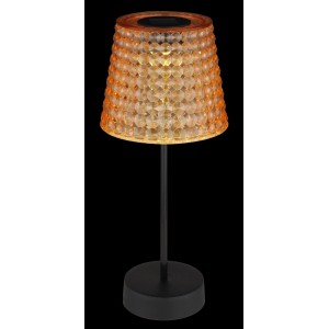 Globo LED-Solarleuchten-Set, amberfarbener Schirm in Kristalloptik, 2 Stück.