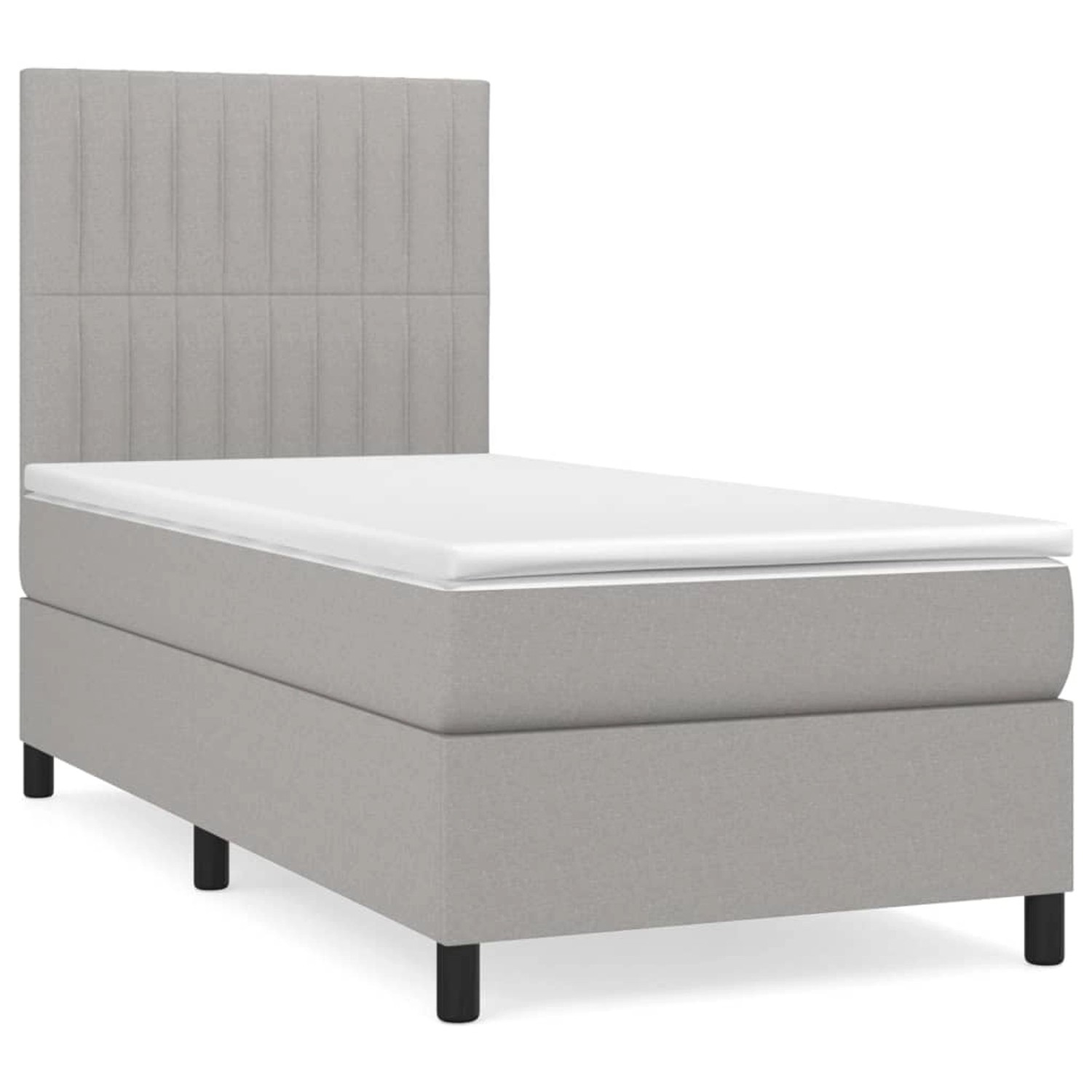 vidaXL Boxspringbett mit Matratze Hellgrau 80x200 cm Stoff1400185 günstig online kaufen