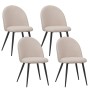4er Set Albatros Esszimmerstühle CAPO, beige Stoffbezug, zeitloses Design mit schwarzen Beinen.