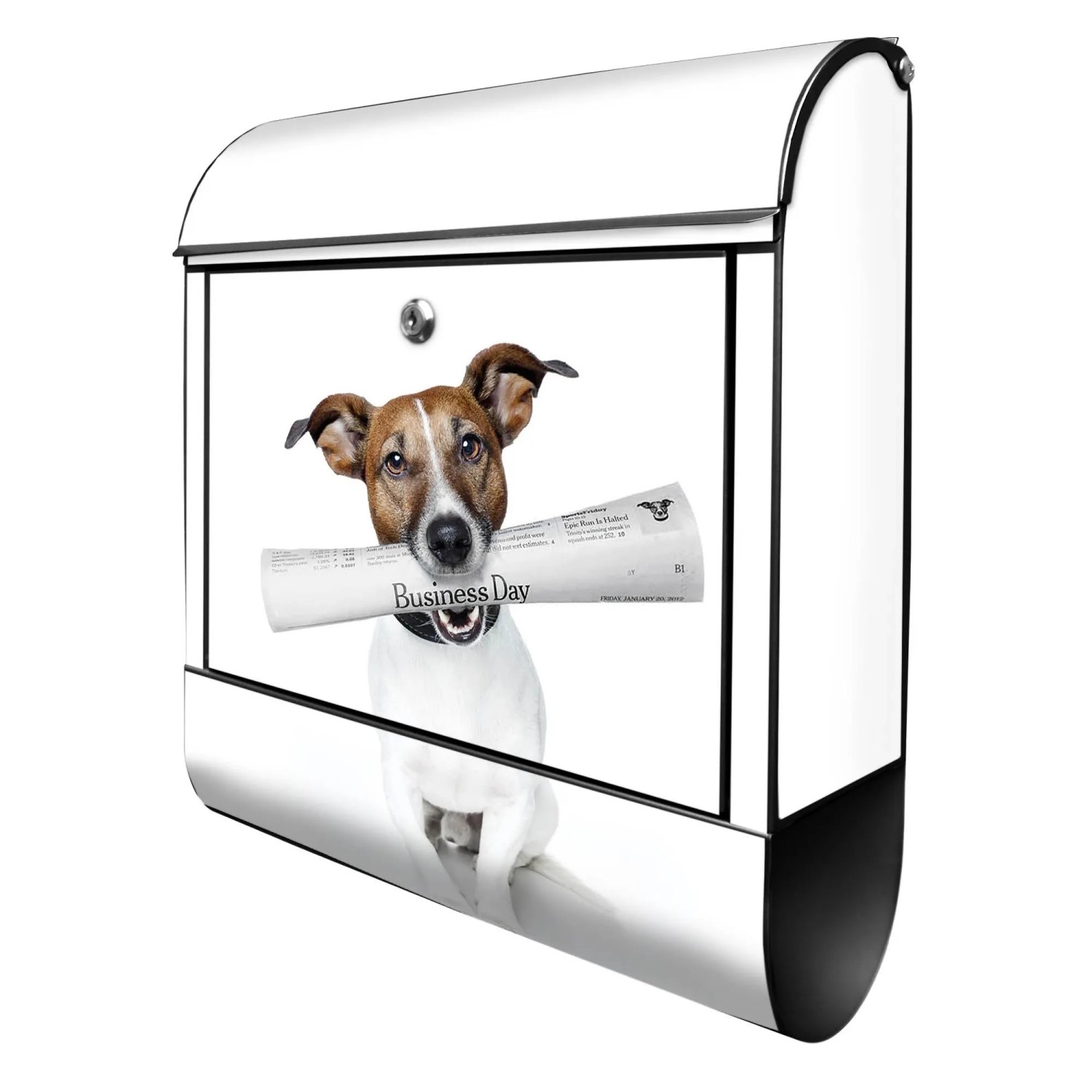 Banjado Design Briefkasten Schwarz Pulverbeschichtet 39x47x14cm 2 Schlüssel günstig online kaufen