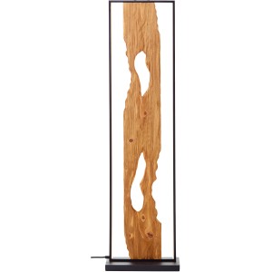 Moderne LED-Stehlampe Chaumont, 120 cm, schwarz/Holz, für stimmungsvolle Beleuchtung im Innenbereich.